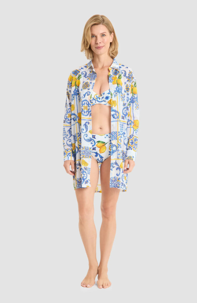 Rösch 1265504 Beach Cover Up – Super Lemon Print Lightweight Luxury Swim Cover-Up for Women