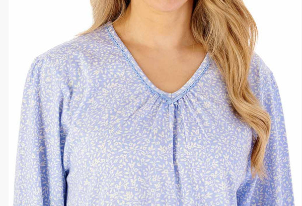 Slenderella Wild Thyme 42” Long Sleeve Cotton Jersey Nightdress – ND08112