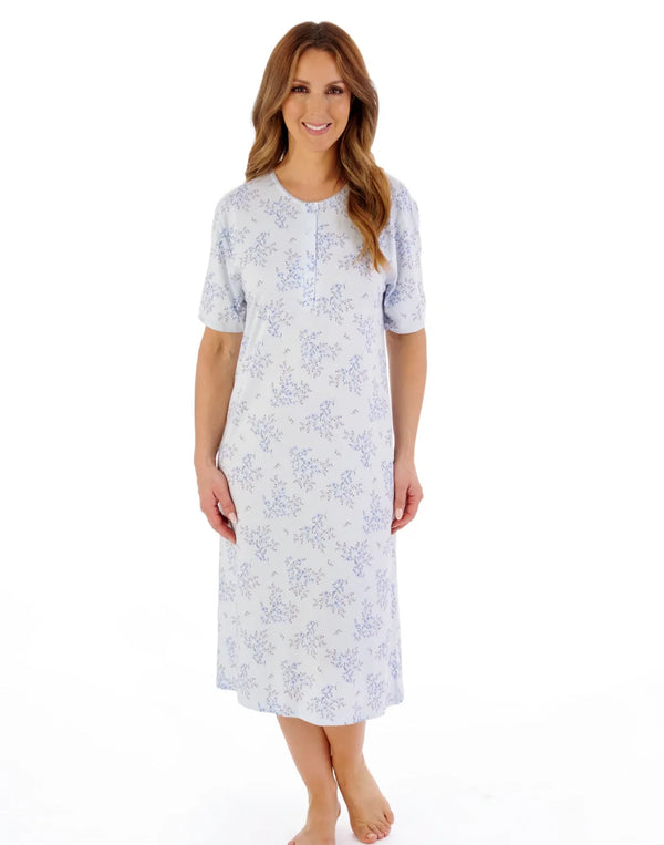Slenderella Bamboo Cotton Floral 42” Jersey Nightdress
