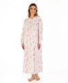 Slenderella Floral Scroll 50” Long Sleeve Jersey Nightdress