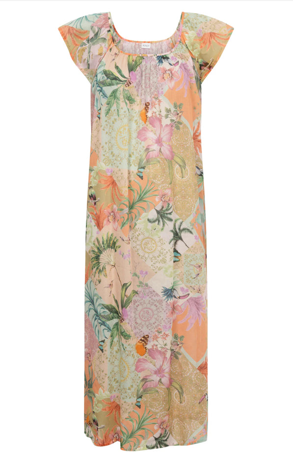 Rösch Nightgown – Summer Bloom Floral Cotton Voile Maxi Nightdress for Women
