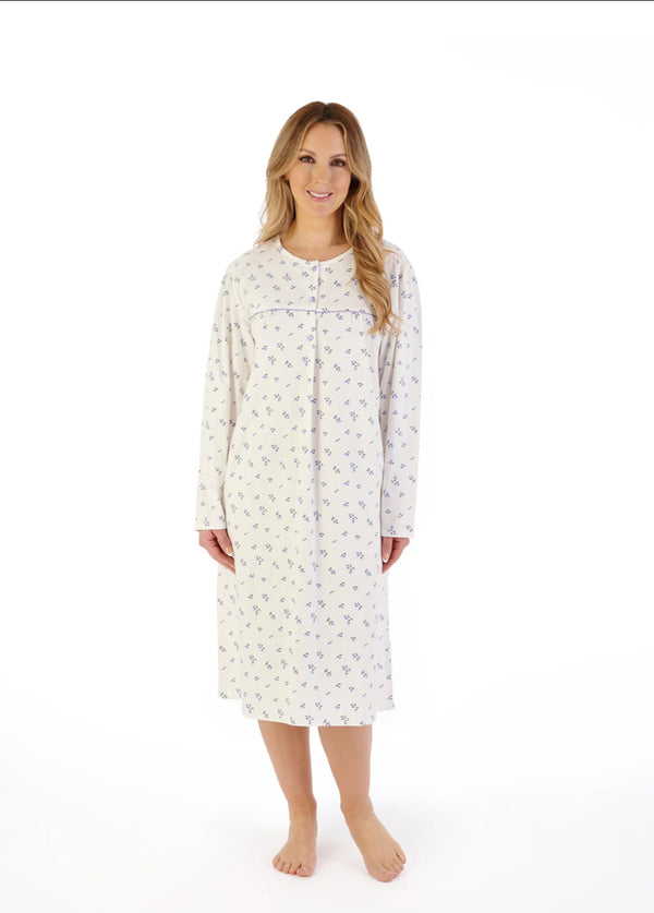 Slenderella Floral Printed Luxury Flannel 43″ Woven Nightdress (ND08210)