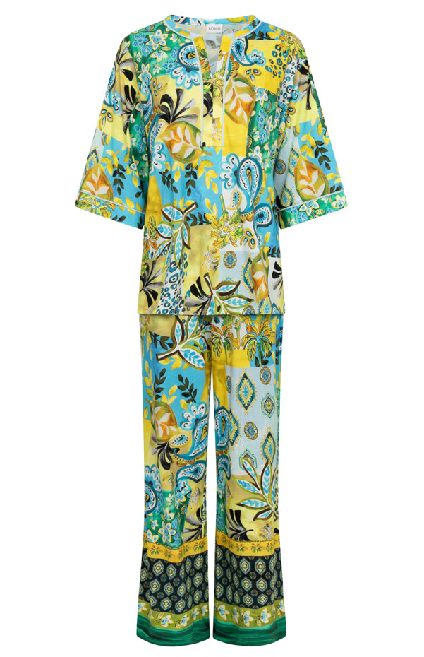 Rösch Placed Print Pyjama Set – Luxury Cotton Modal Women’s Sleepwear Set