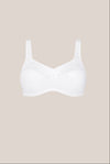 Amoena Katja Wire-Free Bra White – Soft Cotton Pocketed Mastectomy Bra with Comfortable Support