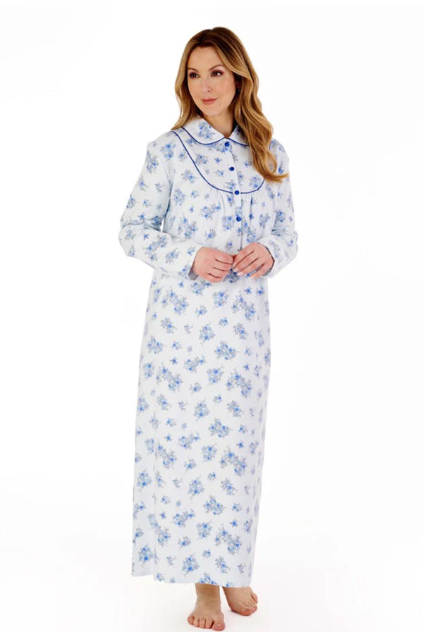 Slenderella Floral Luxury Flannel Long Sleeve Nightdress – 51”