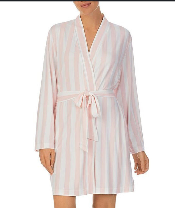 Kate Spade Cabana Stripe Robe – Brushed Jersey Lounge Wrap | Classic Stripe Sleepwear