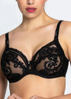 Lise Charmel Désirs de Venise Black Full Cup Bra – Embroidered Tulle Luxury Underwire