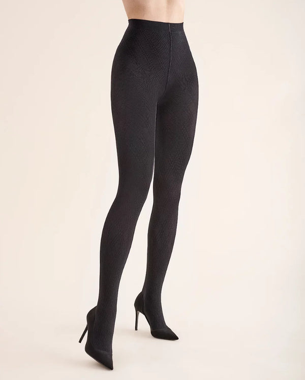 Gabriella Elena 60 Den Patterned Tights – Geometric Opaque Hosiery