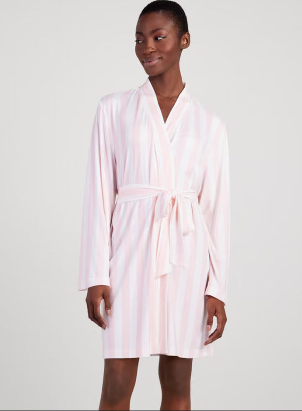 Kate Spade Cabana Stripe Robe – Brushed Jersey Lounge Wrap | Classic Stripe Sleepwear