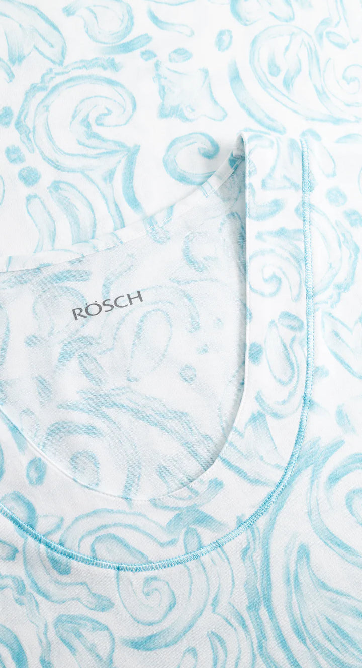 Rösch Nightgown – Big Paisley 100% Cotton Short Sleeve Nightdress for Women