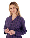 Slenderella Woven Check Tailored Long Sleeve Pyjama – Classic Cotton Nightwear