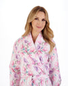 Slenderella Printed Waffle 46" Shawl Collar Wrap