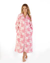 Slenderella 46″ Floral Flannel Fleece Housecoat – Soft, Cozy Zip-Through Comfort