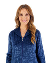 Slenderella 46″ Embossed Crystal Fleece Housecoat Zip UP