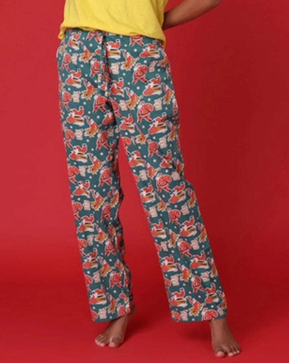 Mahogany - Hey Santa Green Flannel Pajama Pants – Cozy, Playful, 100% Comfort