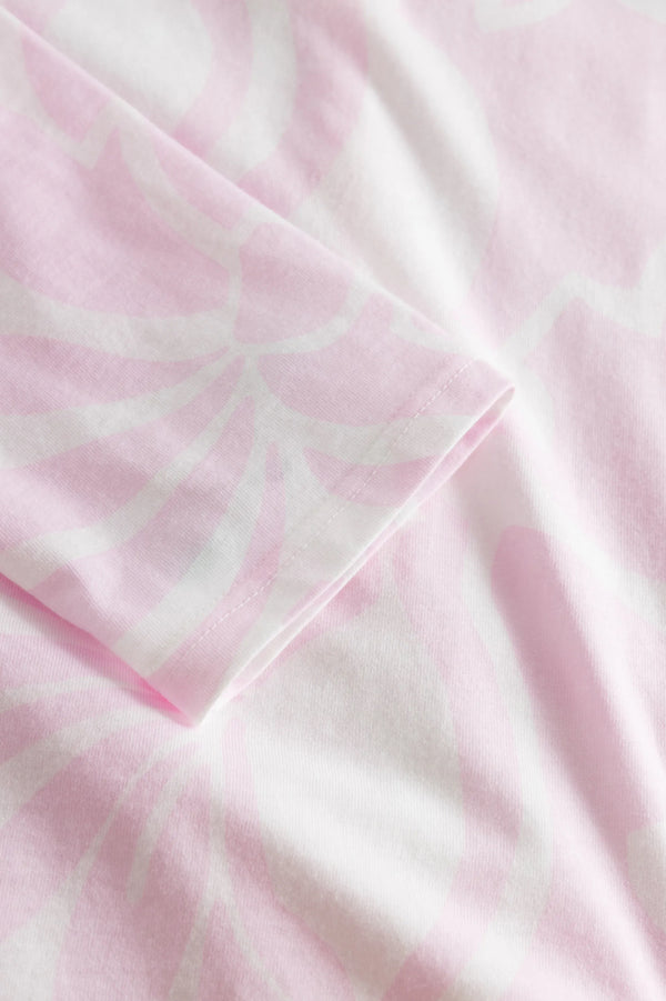 Rösch Mono Flowers Pyjama Set – Soft Cotton-Modal Floral Comfort in Pink