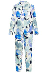 Louis Féraud Fancy Flower Pyjama Set – Elegant Cotton-Blend Floral Sleepwear in Blue