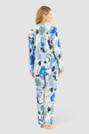 Louis Féraud Fancy Flower Pyjama Set – Elegant Cotton-Blend Floral Sleepwear in Blue