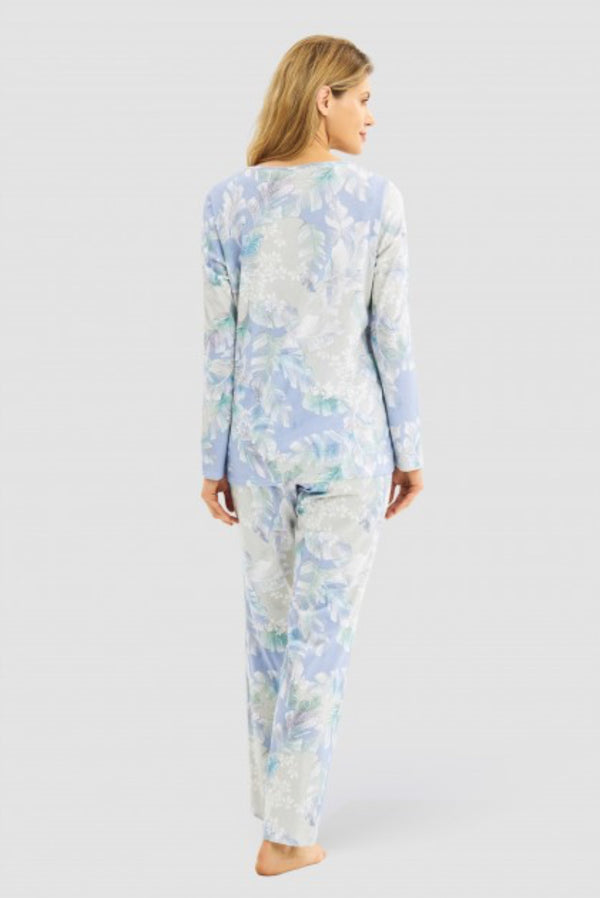 Rösch Pyjama Set – Cotton-Modal Comfort with Modern Leaves Print