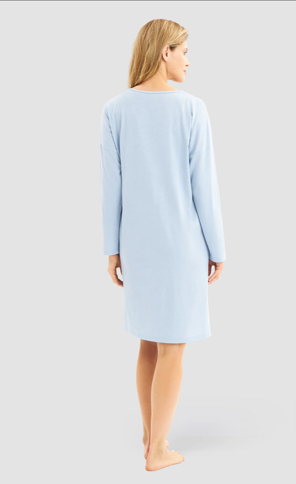 Rösch Nightdress – Cotton-Modal Comfort in Smokey Blue