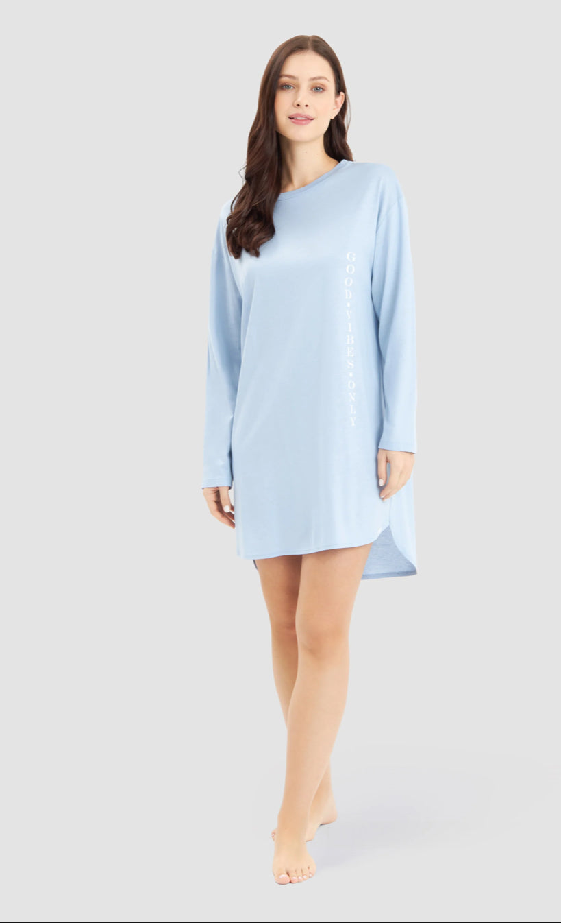 Rösch Nightdress – Cotton-Modal Comfort in Smokey Blue