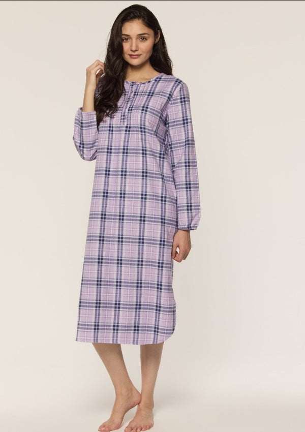 Claudel “Carol” Long Nightgown – Soft Flannel Comfort