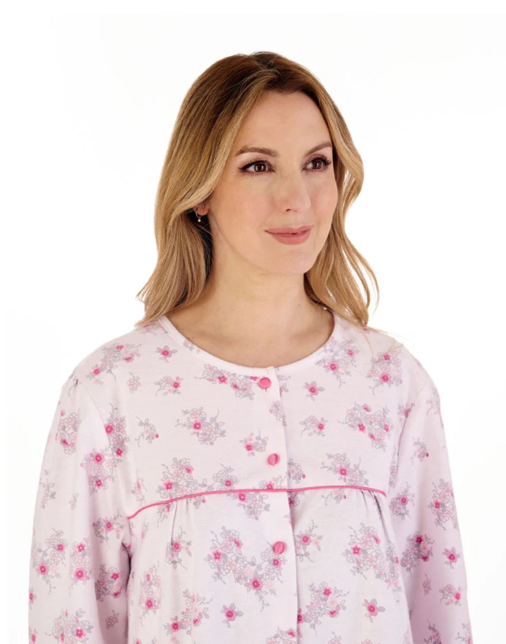 Slenderella Floral Luxury Flannel Nightdress – Classic 43″ Cotton Sleepwear