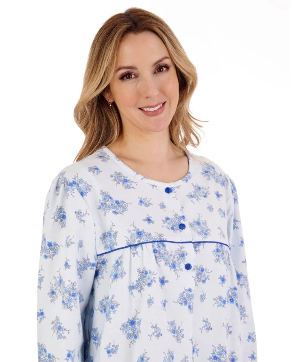 Slenderella Floral Luxury Flannel Nightdress – Classic 43″ Cotton Sleepwear