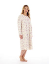 Slenderella Floral Luxury Flannel Nightdress – Classic 43″ Cotton Sleepwear