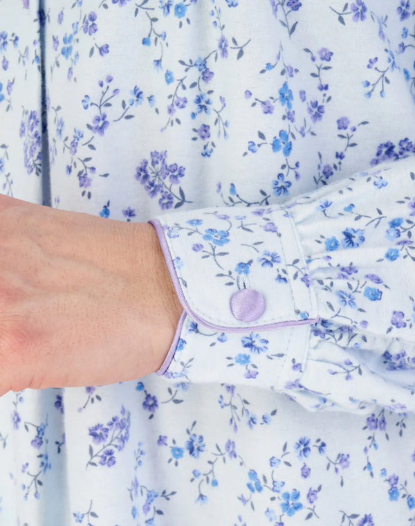 Slenderella 51″ Floral Printed Luxury Flannel Nightdress – Cozy Cotton Comfort for Cold Nights