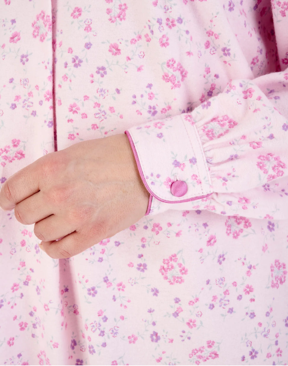 Slenderella 51″ Floral Printed Luxury Flannel Nightdress – Cozy Cotton Comfort for Cold Nights