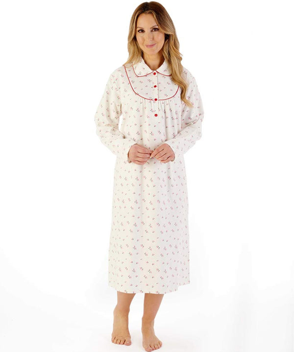 Slenderella Tulip Brushed Cotton 45″ Nightdress – Classic Comfort in Floral Softness