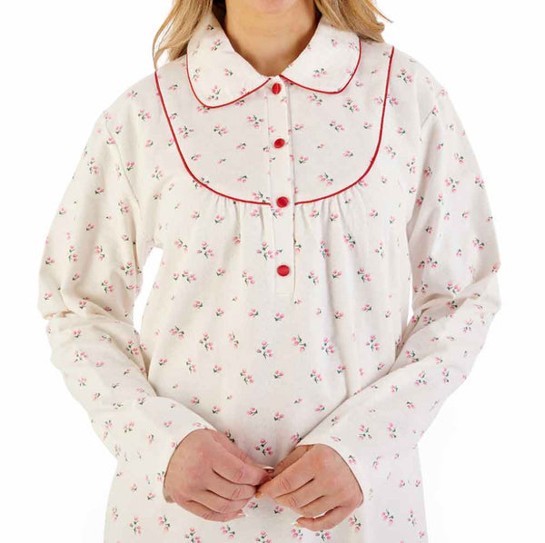 Slenderella Tulip Brushed Cotton 45″ Nightdress – Classic Comfort in Floral Softness