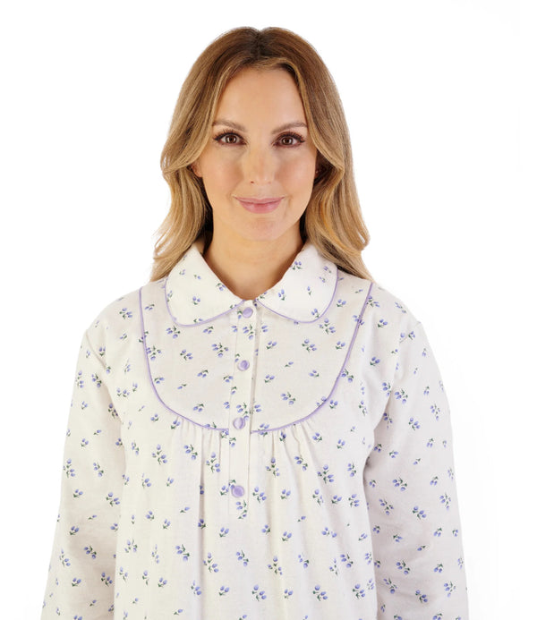 Slenderella Floral Luxury Flannel 51" Nightdress – Cozy All-Night Comfort & Classic Style (Copy)