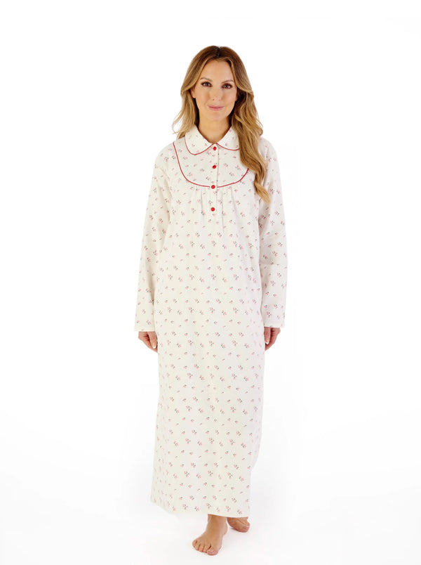 Slenderella Floral Luxury Flannel 51" Nightdress – Cozy All-Night Comfort & Classic Style (Copy)
