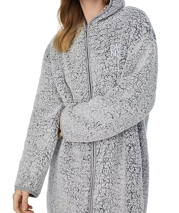 DKNY Women’s Short Hooded Robe – Modern Lounge Luxury with Everyday Comfort