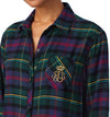 Lauren Ralph Lauren Plaid Ballet Sleepshirt – Classic Button-Front Comfort in Brushed Flannel Twill