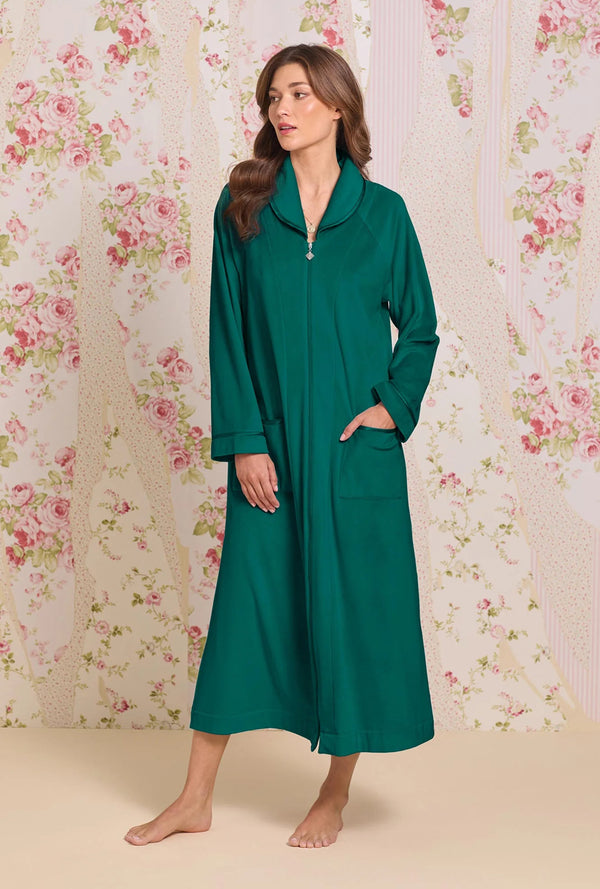 Eileen West Lux Velour Long Zip Robe