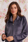 Eileen West Lux Velour Long Zip Robe