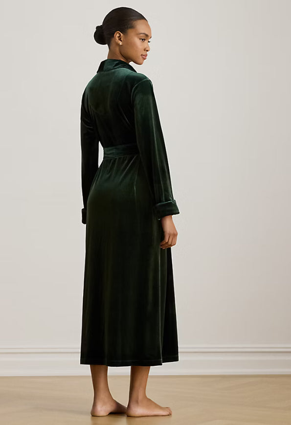 Ralph Lauren Women’s Velvet Long Shawl-Collar Robe