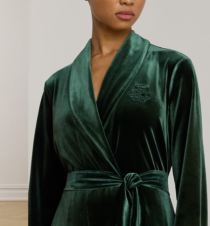 Ralph Lauren Women’s Velvet Long Shawl-Collar Robe