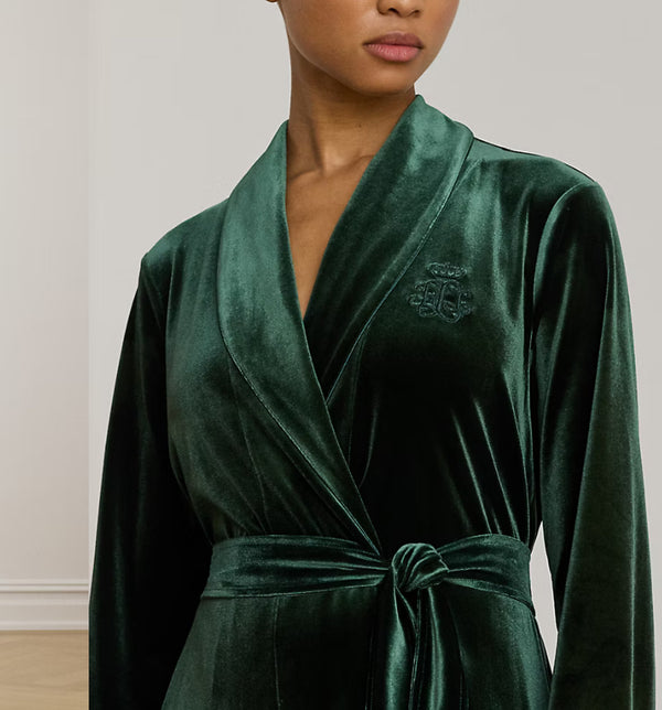 Ralph Lauren Women’s Velvet Long Shawl-Collar Robe