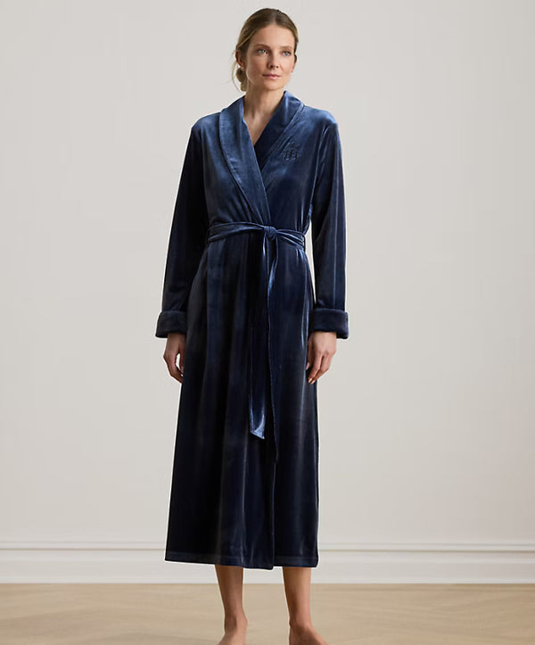 Ralph Lauren Women’s Velvet Long Shawl-Collar Robe