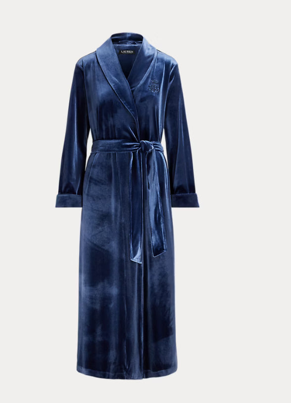 Ralph Lauren Women’s Velvet Long Shawl-Collar Robe