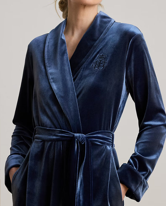 Ralph Lauren Women’s Velvet Long Shawl-Collar Robe