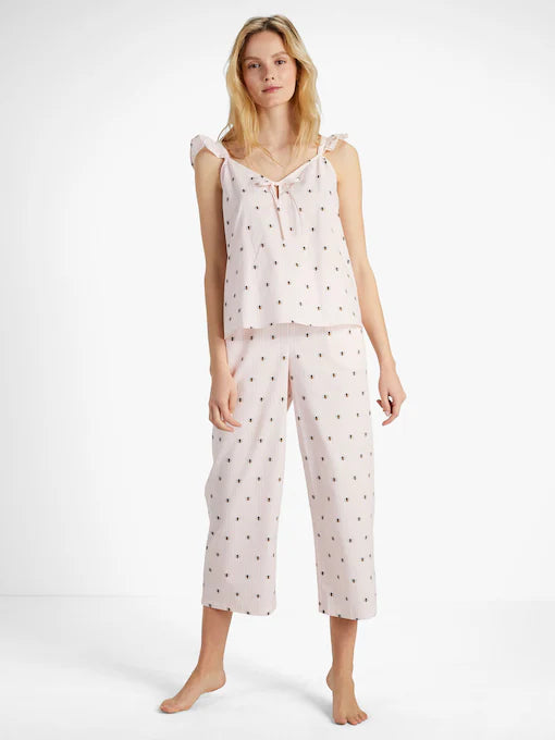 Kate Spade Busy Bee Lawn Cotton Poplin Crop Pajamas