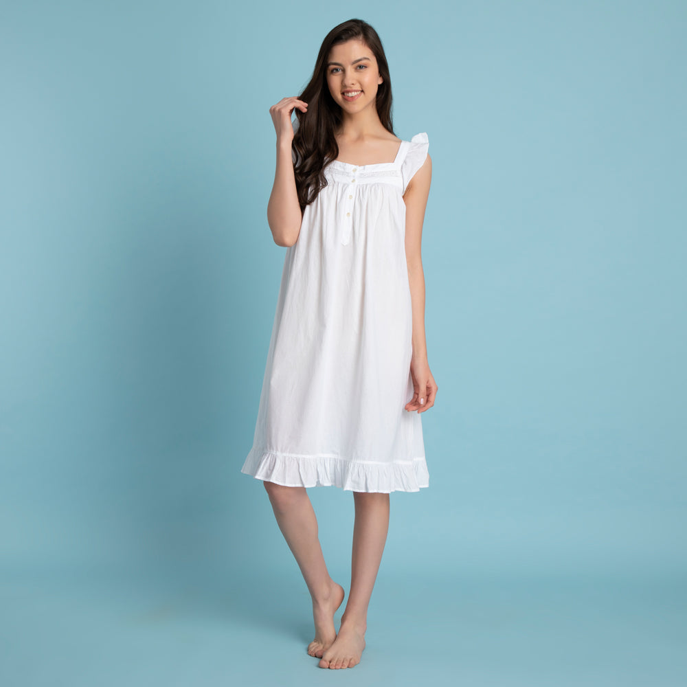 Mahogany 100% Cotton Short Sleeveless Nightgown - Nicola