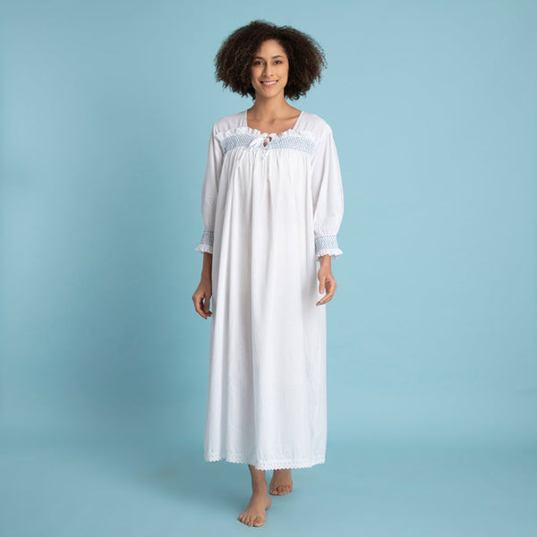 Emma Long Sleeve Lawn Cotton Nightgown