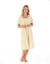 Dobby Dot Woven Cotton Cap Sleeve Nightgown