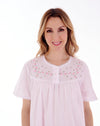 Slenderella Embroidered Yoke 45" Cotton Woven Nightdress